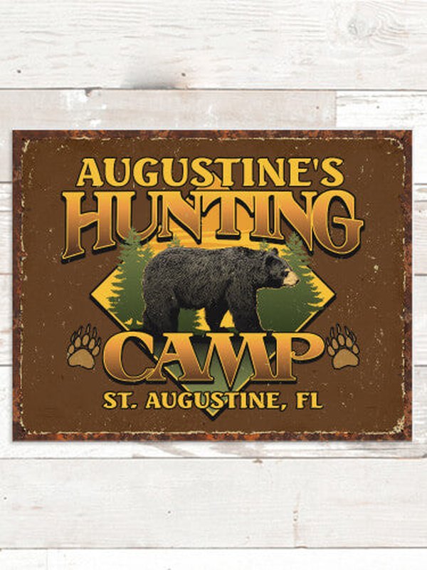 Bear Hunting Camp : Tin Signs