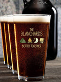 Better Together Camping : Growler Pint Glass Gift Sets - Color Printed