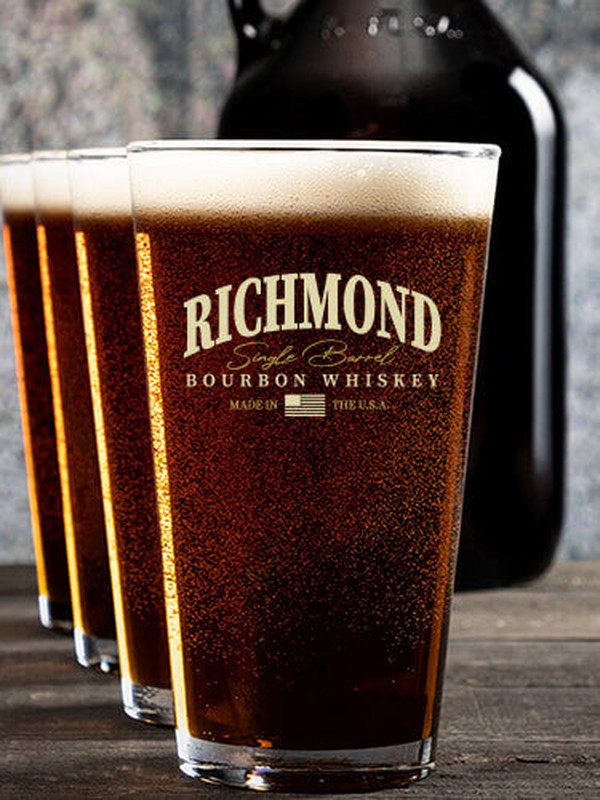 Bourbon Whiskey : Growler Pint Glass Gift Sets - Color Printed