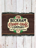 Candy Cane Company : Faux Sliced Log Plaque