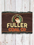 Christmas Coal Company : Faux Sliced Log Plaque