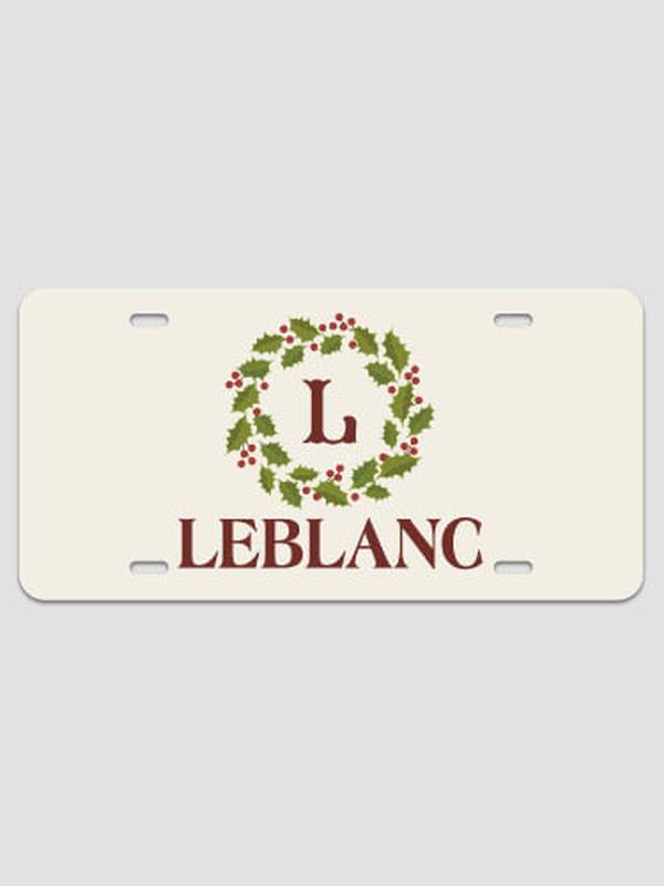 Christmas Monogram : License Plates
