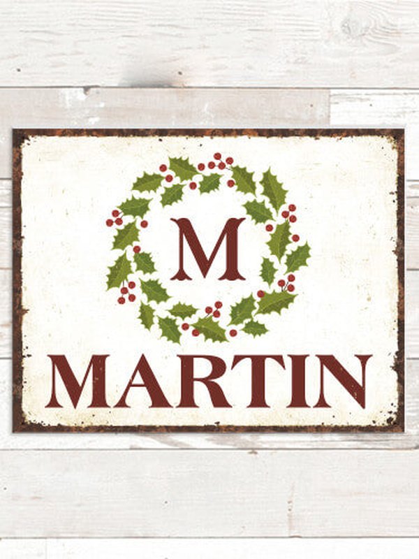 Christmas Monogram : Tin Signs