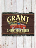 Christmas Tree Farm : Faux Sliced Log Plaque