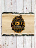 Classic Horse Ranch : Faux Sliced Log Plaque