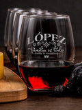 Familia es Todo : Cheese Board Wine Glass Gift Sets - Engraved