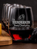 Family Thanksgiving : Cheese Board Wine Glass Gift Sets - Engraved