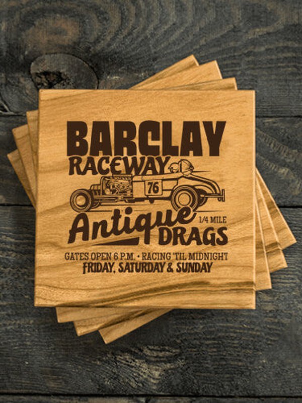 Antique Drag Race : Coasters - Engraved