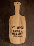Caution Man Cave : Cheese Boards - Engraved