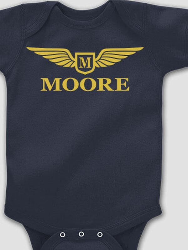Aviation Monogram : Printed Baby Bodysuits