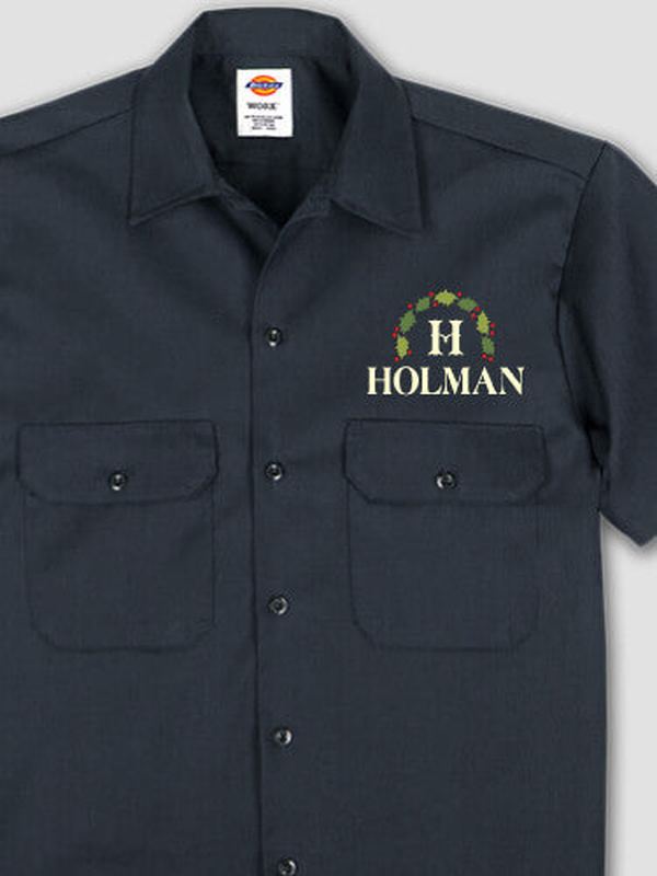 Christmas Monogram : Embroidered Work Shirts product image 1