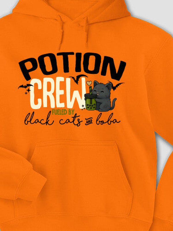 Black Cats And Boba : Printed Hoodies product image 1