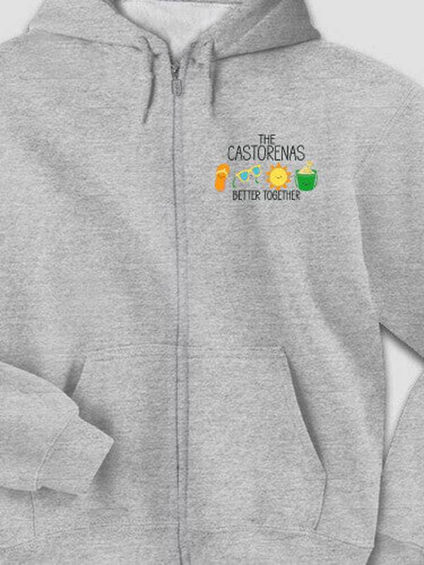 Better Together Vacation : Embroidered Zip Hoodies