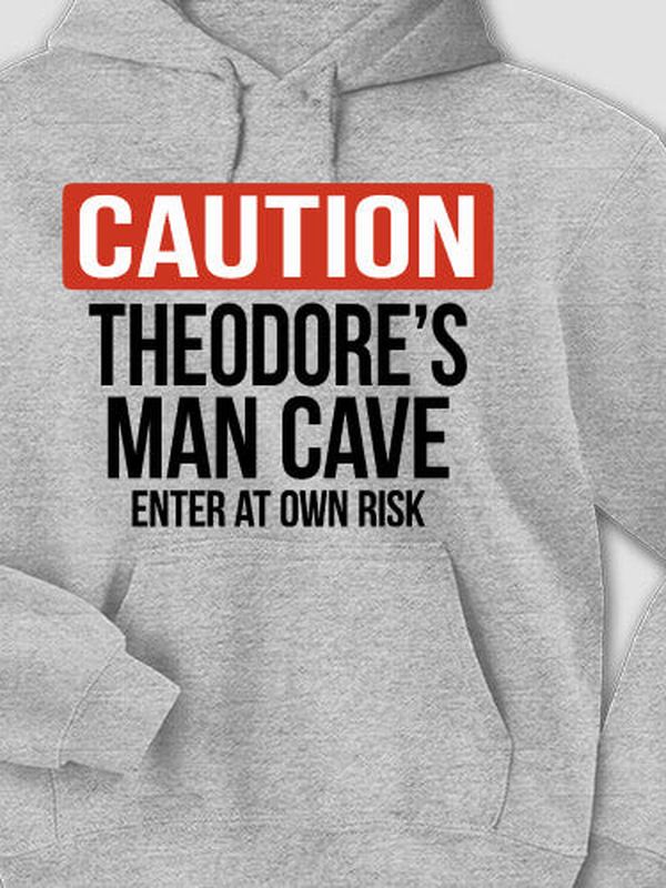 Caution Man Cave : Printed Hoodies product image 2