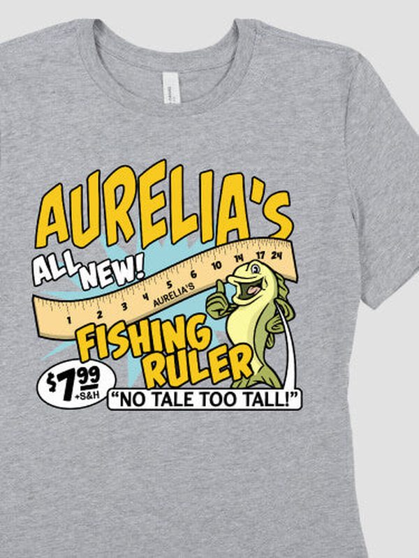 Fishing Ruler : Premium Printed T-Shirts