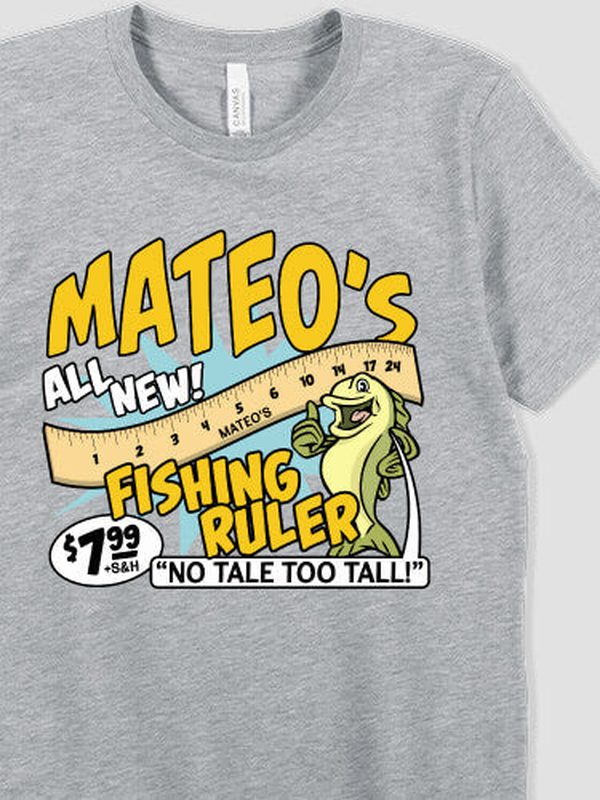 Fishing Ruler : Premium Printed T-Shirts