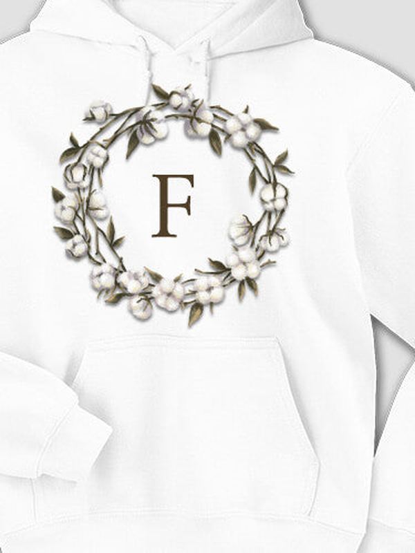 Cotton Wreath Monogram : Printed Hoodies product image 2